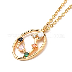 Colorful Cubic Zirconia Constellation Pendant Necklace&nbsp;LS-NJEW-H166-01C