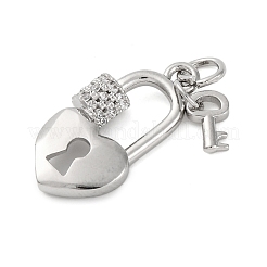 Rack Plating Brass Micro Pave Cubic Zirconia Pendants&nbsp;KK-M021-09P