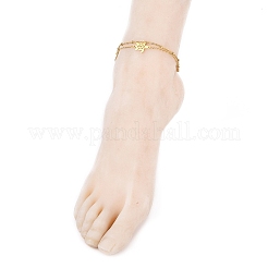 Ion Plating(IP) 304 Stainless Steel Multi-strand Anklets&nbsp;X-AJEW-AN00332-01