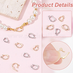 24Pcs 4 Styles Rack Plating Brass Fold Over Clasps&nbsp;KK-BC0012-80