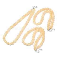 10MM Grade A Natural Golden Silk Jade Round Beaded Necklaces&nbsp;GG-CBAA808-03P-C