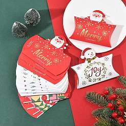 16Pcs 4 Styles Christmas Theme Paper Pillow Gift Boxes&nbsp;CON-FS0001-22