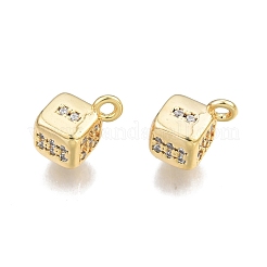 Brass Pave Clear Cubic Zirconia Charms&nbsp;KK-N231-346