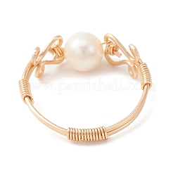 Natural Pearl Finger Ring&nbsp;RJEW-JR00580
