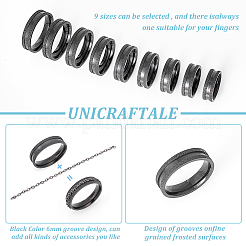 18Pcs 9 Size 201 Stainless Steel Grooved Finger Ring for Men Women&nbsp;STAS-UN0045-60B-EB