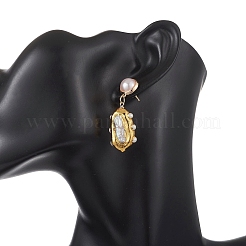 Natural Baroque Pearl Keshi Pearl Stud Dangle Earrings&nbsp;EJEW-JE07249