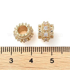 Rack Plating Brass with Cubic Zirconia European Beads&nbsp;KK-M269-16G