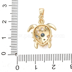 Brass Micro Pave Sky Blue Cubic Zirconia Pendants&nbsp;KK-C264-10A-G