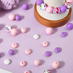 120Pcs 8 Styles Food Grade Eco-Friendly Silicone Focal Beads&nbsp;SIL-PA0001-02