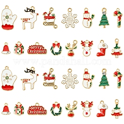 60Pcs 15 Styles Christmas Theme Alloy Enamel Pendants&nbsp;ENAM-FS0001-91