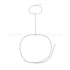 Alloy & Plastic Imitation Round Pearl Body Chains&nbsp;WG6B188-02