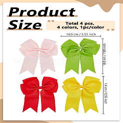 4Pcs 4 Colors Bowknot Polyester Alligator Hair Clips for Women Girls&nbsp;OHAR-LP0001-37