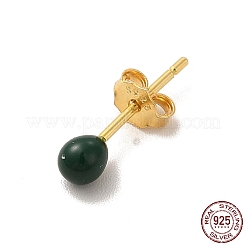 Enamel Round Ball Stud Earrings&nbsp;EJEW-C020-01G-04
