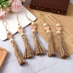 5Pcs Wood Hanging Ornaments&nbsp;HJEW-YW00495