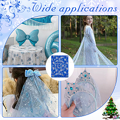 Snowflake Pattern Nylon Fabric&nbsp;DIY-WH0084-85B