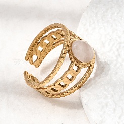 304 Stainless Steel Cuff Open Rings&nbsp;RJEW-F213-03G-09