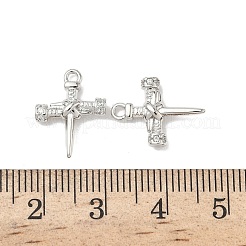 Brass Micro Pave Clear Cubic Zirconia Pendants&nbsp;KK-L254-12P