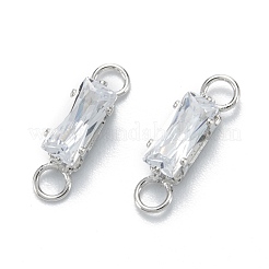 Brass Clear Cubic Zirconia Links Connectors&nbsp;ZIRC-G170-16P