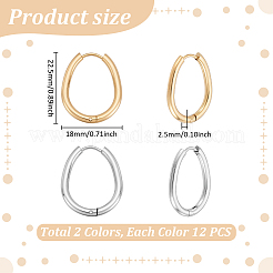 24Pcs 2 Colors Stainless Steel Hoop Earrings&nbsp;EJEW-UN0003-16