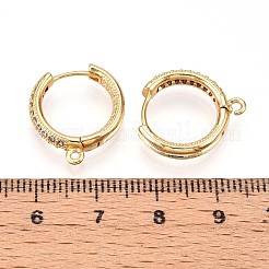 Brass Micro Pave Cubic Zirconia Hoop Earring Finding&nbsp;KK-N261-47G