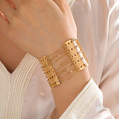 Hollow Brass Rhombus Wide Link Bracelets for Women&nbsp;GM9840