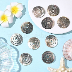5Pcs Natural Black Lip Shell Pendants&nbsp;SHEL-YW0001-20