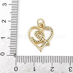 Brass Micro Pave Clear Cubic Zirconia Pendants&nbsp;KK-D409-36G-B