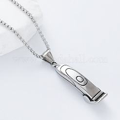Electric Hair Trimmer Razor 304 Stainless Steel Pendant Hip Hop Necklaces for Men&nbsp;ZH2292