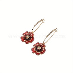 Flower Alloy Rhinestone Hoop Earrings&nbsp;FS-WGCEEA6-01