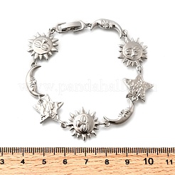 Brass Link Bracelets for Women&nbsp;LS-BJEW-C118-01P