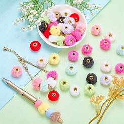 48Pcs 12 Colors Velvet Imitation Rabbit Fur European Beads&nbsp;FIND-SZ0019-28