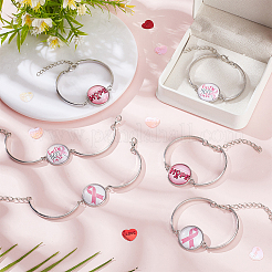 12Pcs 3 Colors Word HOPE Glass Link Bracelets&nbsp;BJEW-NB0001-12