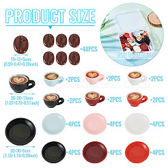 13 Styles Mini Coffee Bean & Coffee Cup Resin Display Decorations&nbsp;DJEW-TA0001-20