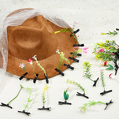 40Pcs 10 Styles Plastic Plant & Iron Alligator Hair Clips&nbsp;PHAR-FH0001-09