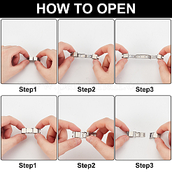 20 Sets 2 Styles Rectangle 201 Stainless Steel Watch Band Clasps&nbsp;STAS-DC0011-60