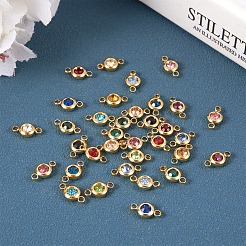 34Pcs 17 Colors 304 Stainless Steel Rhinestone Connector Charms&nbsp;STAS-TA0002-24