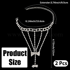2Pcs Crystal Rhinestone Tennis Ring Bracelet&nbsp;BJEW-CN0001-17B