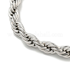 Tarnish Resistant 5MM 201 Stainless Steel Rope Chain Bracelets for Women&nbsp;BJEW-R318-02P