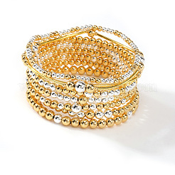 8Pcs 8 Styles Brass Round Beads Stretch Bracelets & Beaded Bracelets for Women&nbsp;HH7054-1