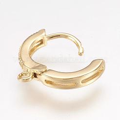 Brass Huggie Hoop Earring Findings&nbsp;KK-L152-20