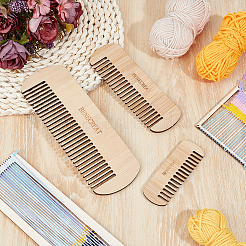 3Pcs 3 Styles Plywood Hand Knitting Comb Tools&nbsp;DIY-BC0015-36