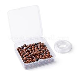 100Pcs 8mm Natural Mahogany Obsidian Round Beads&nbsp;DIY-LS0002-03