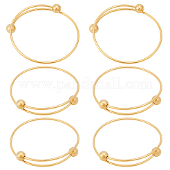 6Pcs Adjustable 304 Stainless Steel Wire Cuff Bangle Making&nbsp;MAK-BBC0001-24A-G