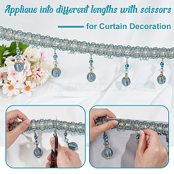 Curtain Plastic Beaded Fringe Trim&nbsp;OCOR-WH0090-69C