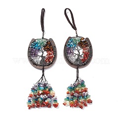 7 Chakra Gemstone Chip Tree of Life Pendants Decoration&nbsp;G-F733-06A