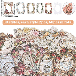 6 Sets 6 Colors Paper Self-Adhesive Lace Stickers&nbsp;DIY-SP0004-94