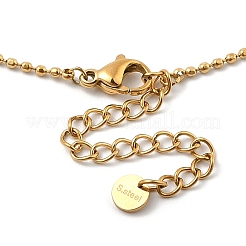 Ion Plating(IP) 304 Stainless Steel Cubic Zirconia Teardrop & Flat Round Bib Ball Chain Necklaces for Women&nbsp;NJEW-F328-11G-01