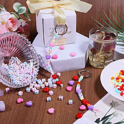 DIY Acrylic Beads Keychain Making Kits&nbsp;DIY-CA0007-12