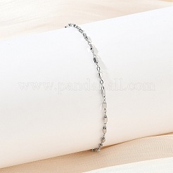 Women's 304 Stainless Steel Cuboid Link Chains Bracelets&nbsp;BJEW-G790-04P