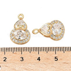 Brass Micro Pave Clear Cubic Zirconia Pendants&nbsp;KK-S531-26G